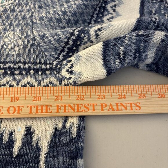 Stitches in Time Women's Full Zip Beaded Embroidered Cardigan Sweater Size Large - Picture 9 of 11